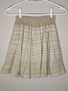 Sparkle & Fade Beige Striped Knit A-line Skirt Size S